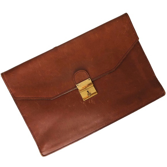 schlesinger brothers saddle leather briefcase